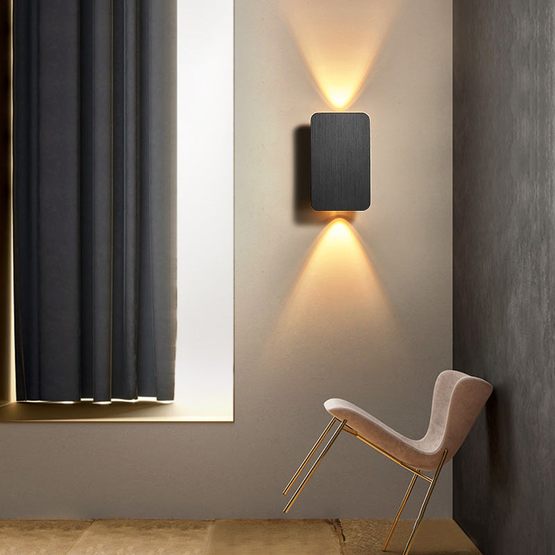 Rectangular Metal Indoor LED Wall Lamp – Black