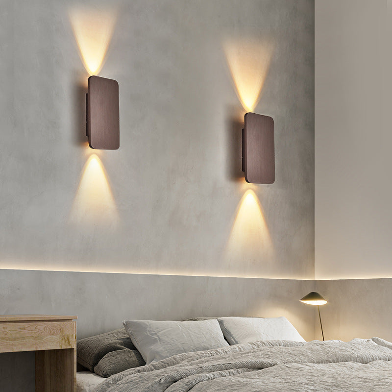 Rectangular Metal Indoor LED Wall Lamp – Coffee