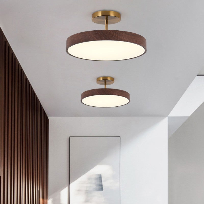 Japanese Round Wooden LED Ceiling Lamp – product view
