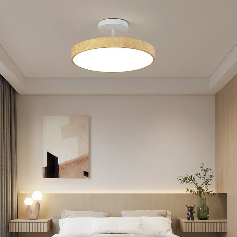 Japanese Round Wooden LED Ceiling Lamp – product view
