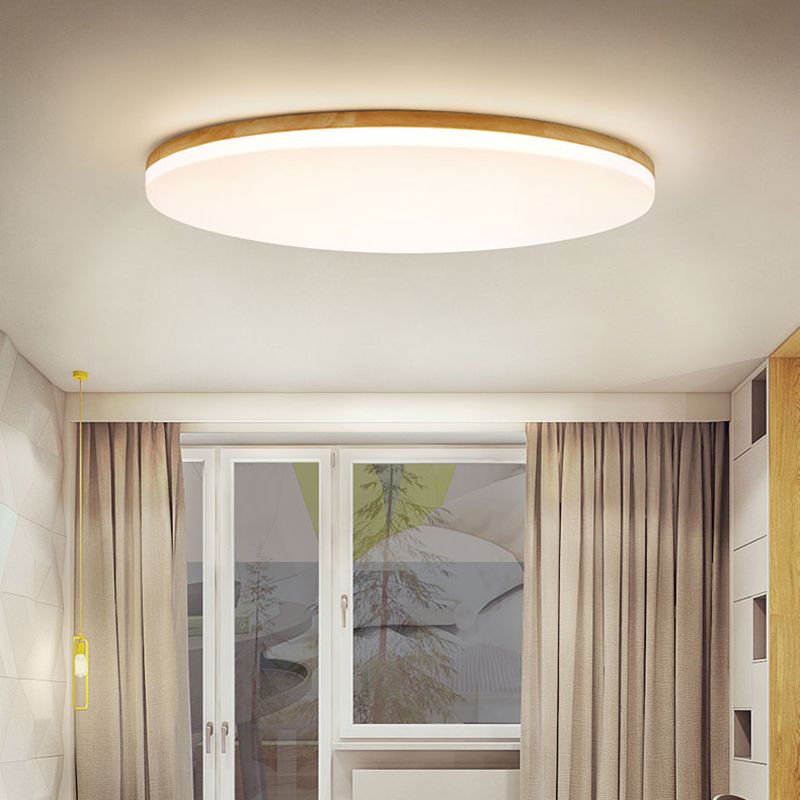 Round Wood-Rim Ceiling Light – Ø 38.1 cm (Ø 15")
