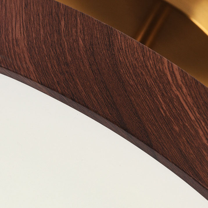 Japanese Round Wooden LED Ceiling Lamp – product view