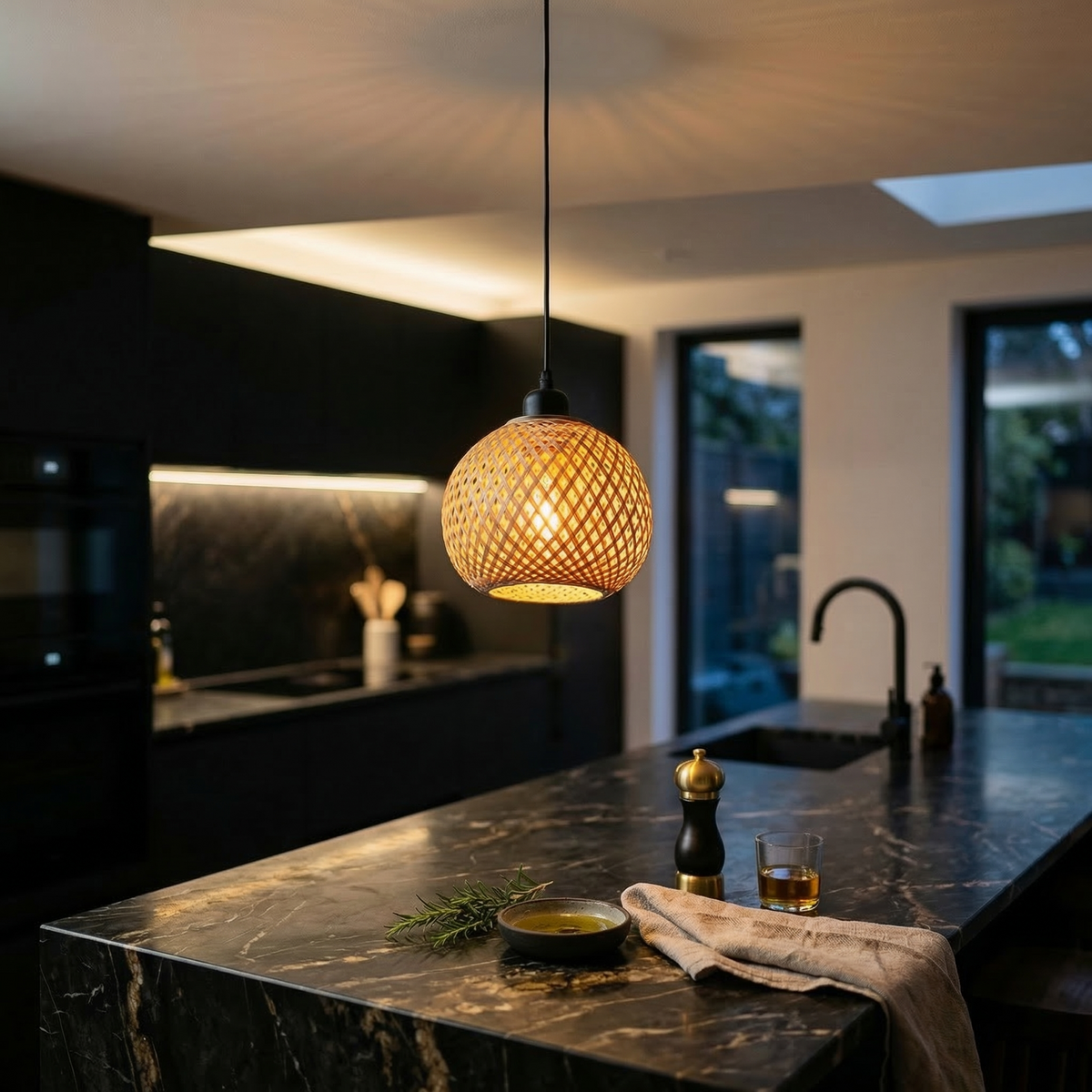 Hand-Woven Rattan Pendant Light