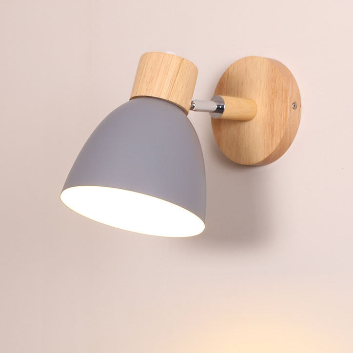 Wall Sconce with a Tilted Arm and Conical Shade – Without zipper switch