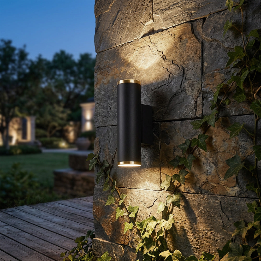 Up-And-Down Exterior Wall Light – Black-gold