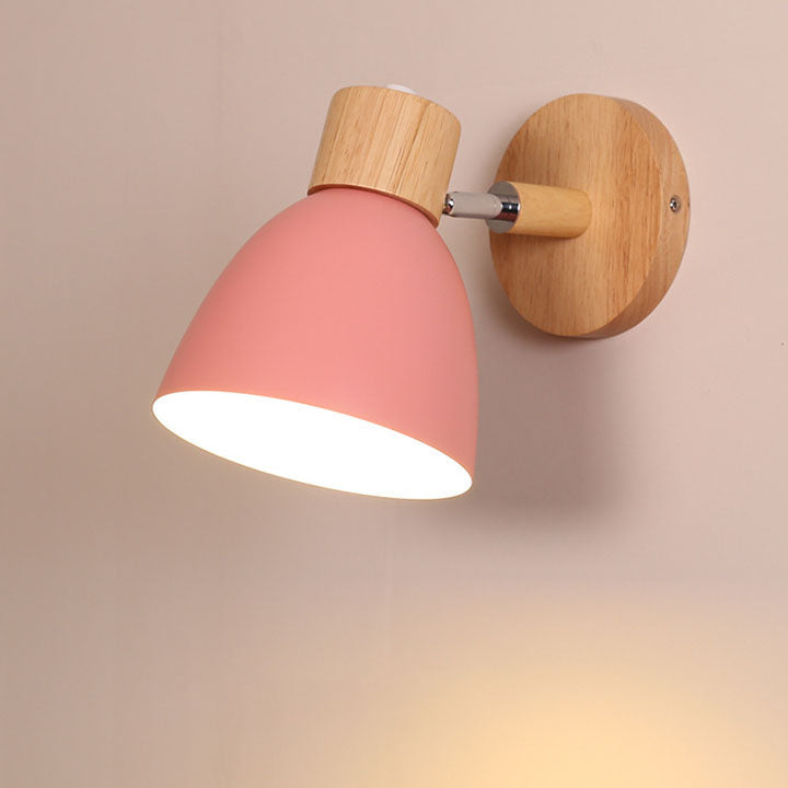 Wall Sconce with a Tilted Arm and Conical Shade – Without zipper switch
