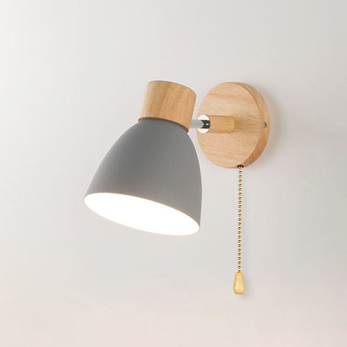 Wall Sconce with a Tilted Arm and Conical Shade – With zipper switch