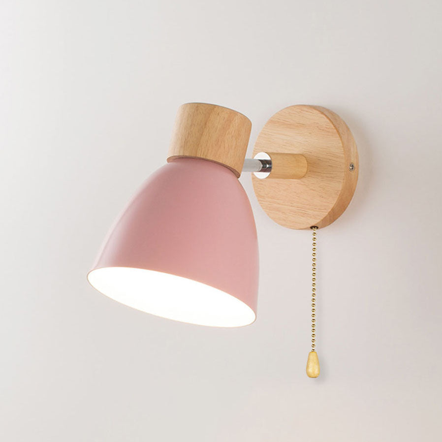 Wall Sconce with a Tilted Arm and Conical Shade – With zipper switch