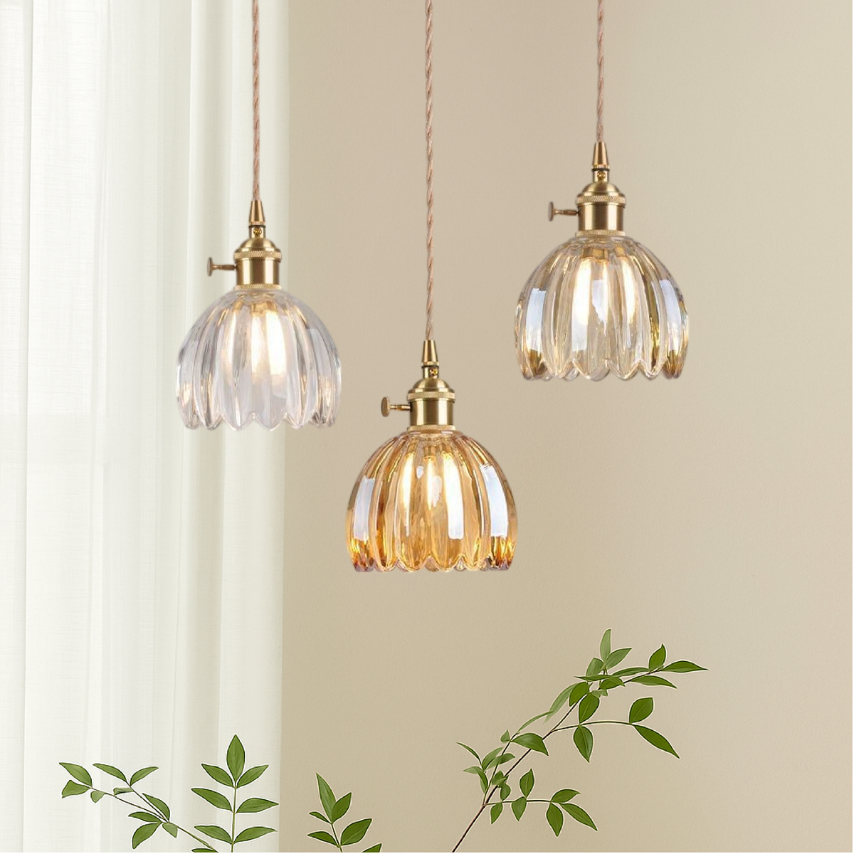 Retro Japanese Glass Pendant Lamp – product view