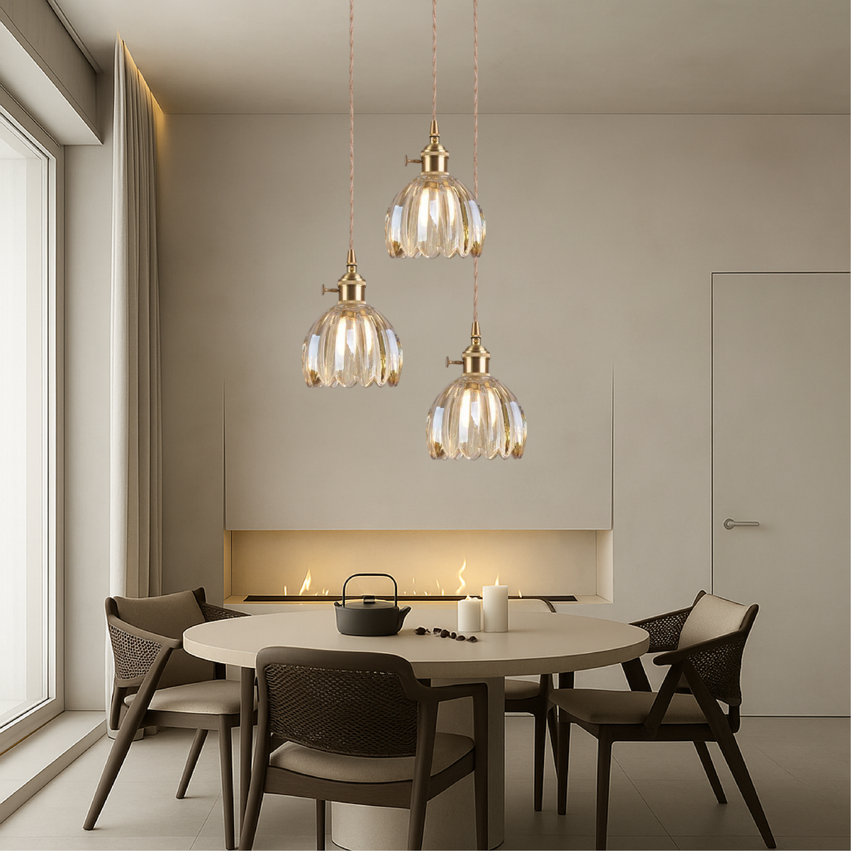 Retro Japanese Glass Pendant Lamp – product view