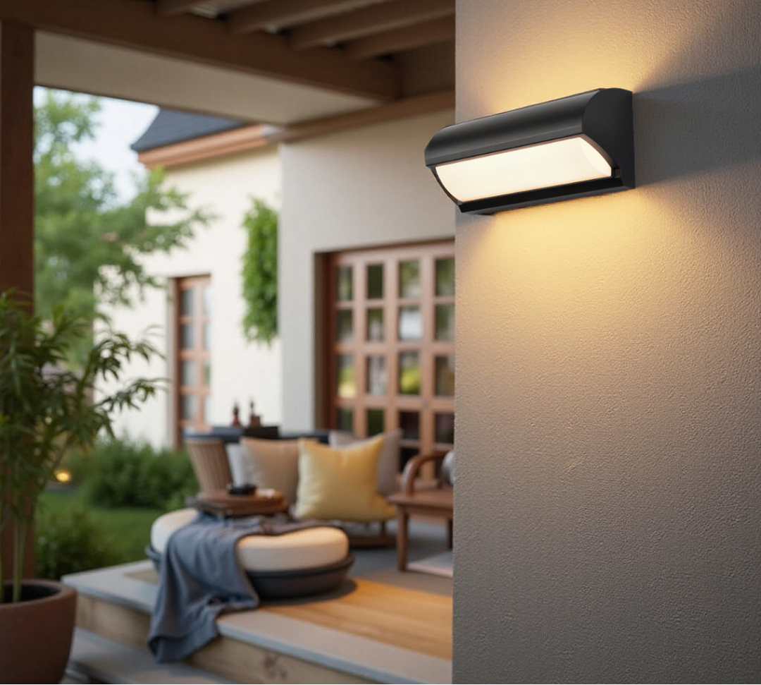 Outdoor Black Finish LED Wall Lamp – product view