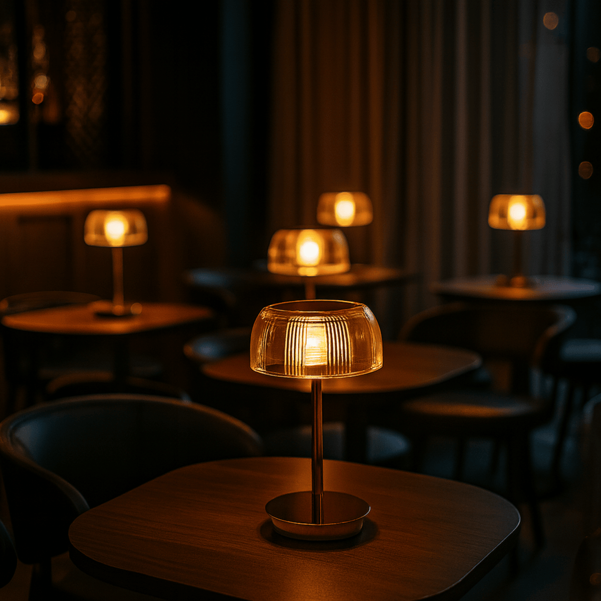 Ribbed Dome Table Lamp with Slim Stem – product view