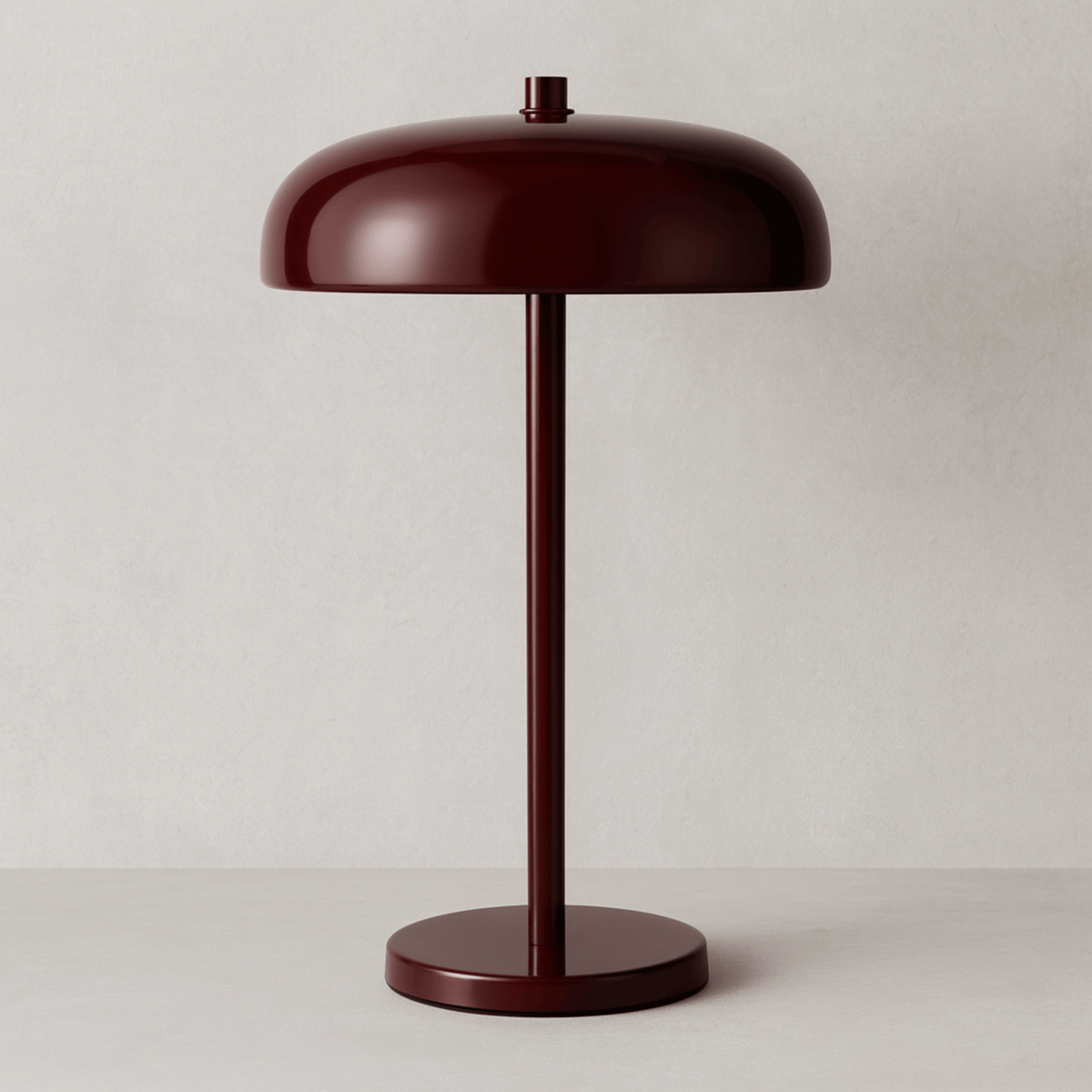 Table Light with Dome Shade and Round Base – Red wine