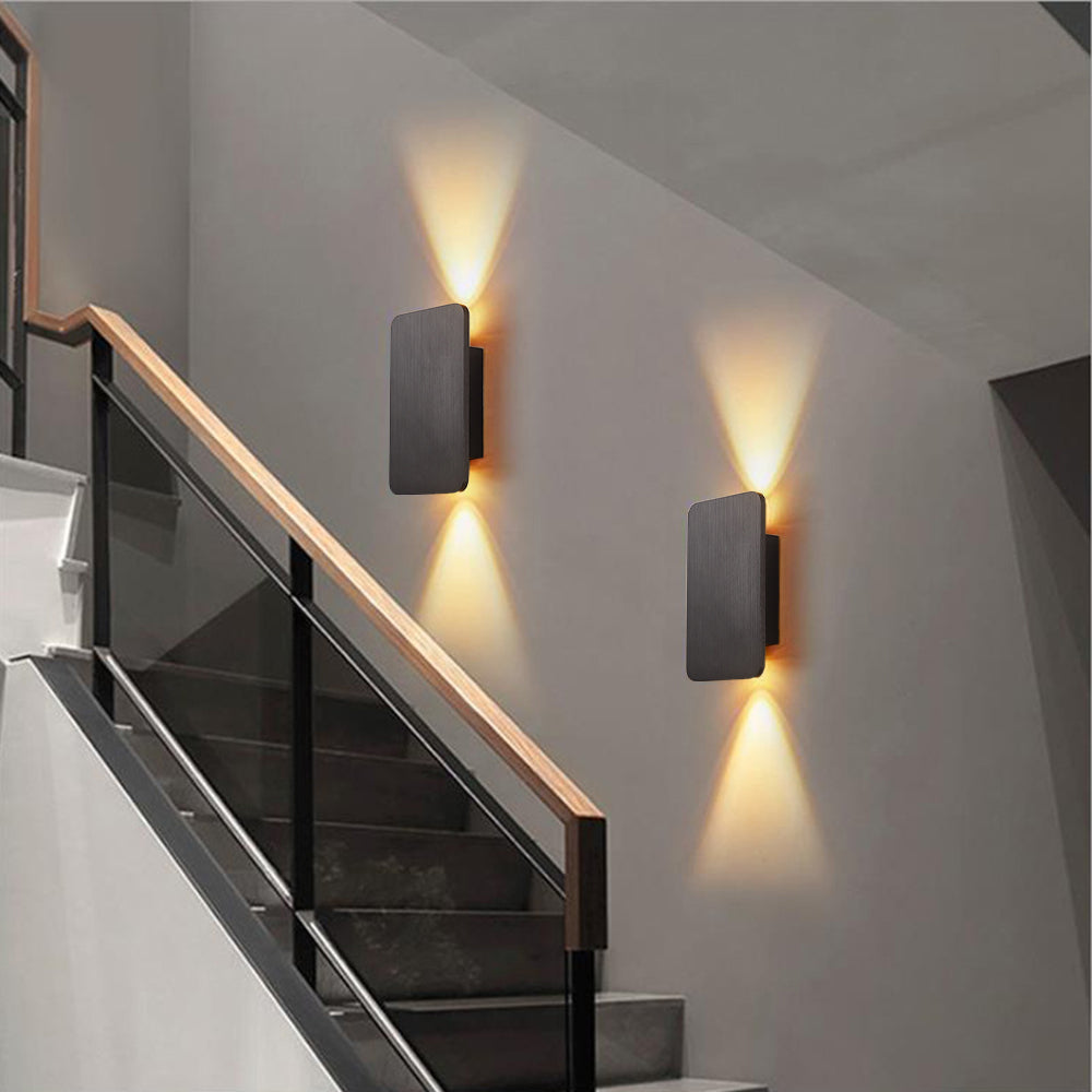 Rectangular Metal Indoor LED Wall Lamp – Gray