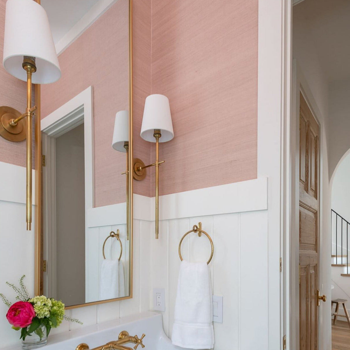 Wall Lamp with Fabric Shade and Metal Arm – product view