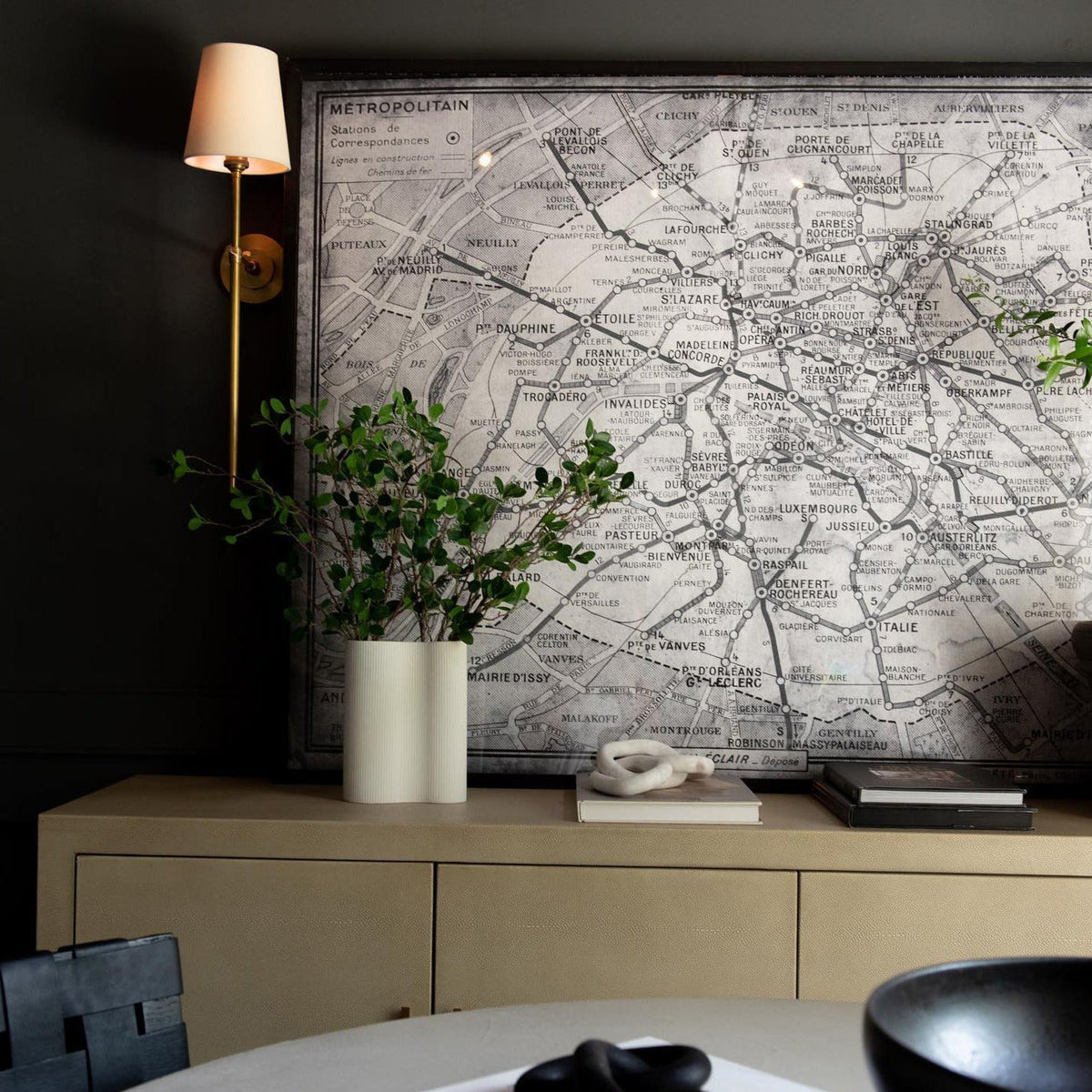 Wall Lamp with Fabric Shade and Metal Arm – product view