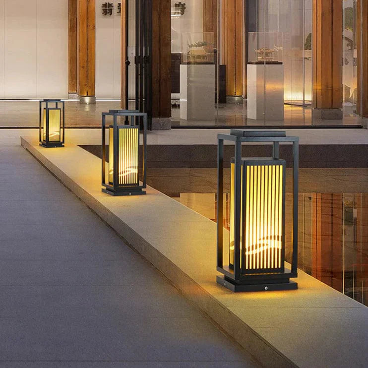 Cage Solar LED Garden Pillar Lantern - product detail 4