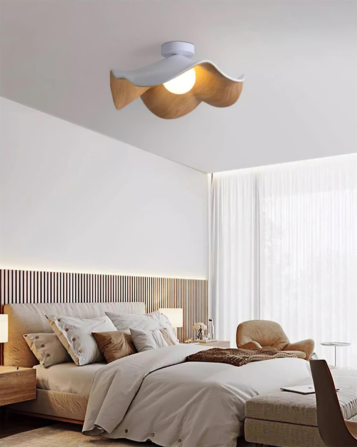 Organic Flush-Mount Ceiling Light – product view