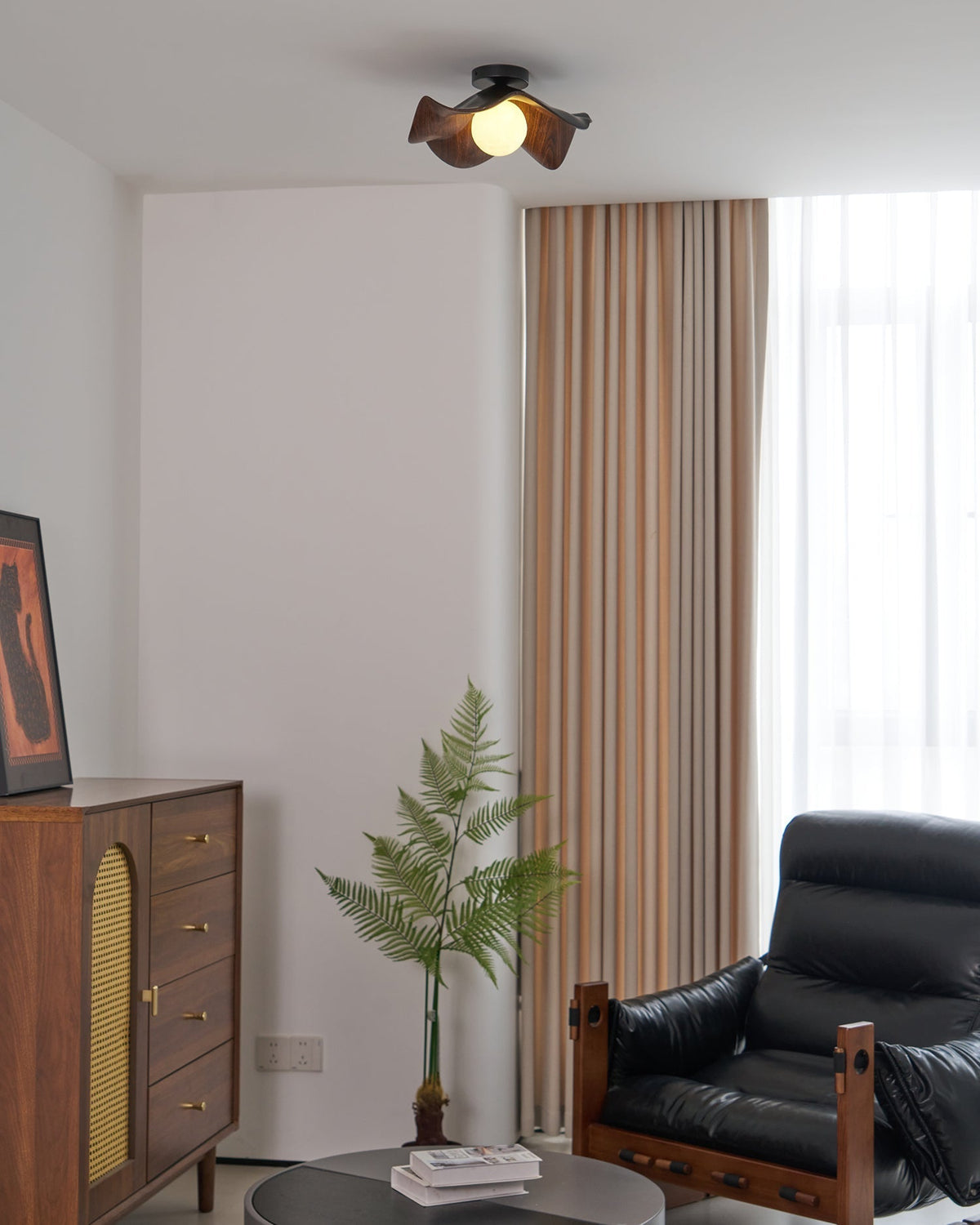 Organic Flush-Mount Ceiling Light – product view