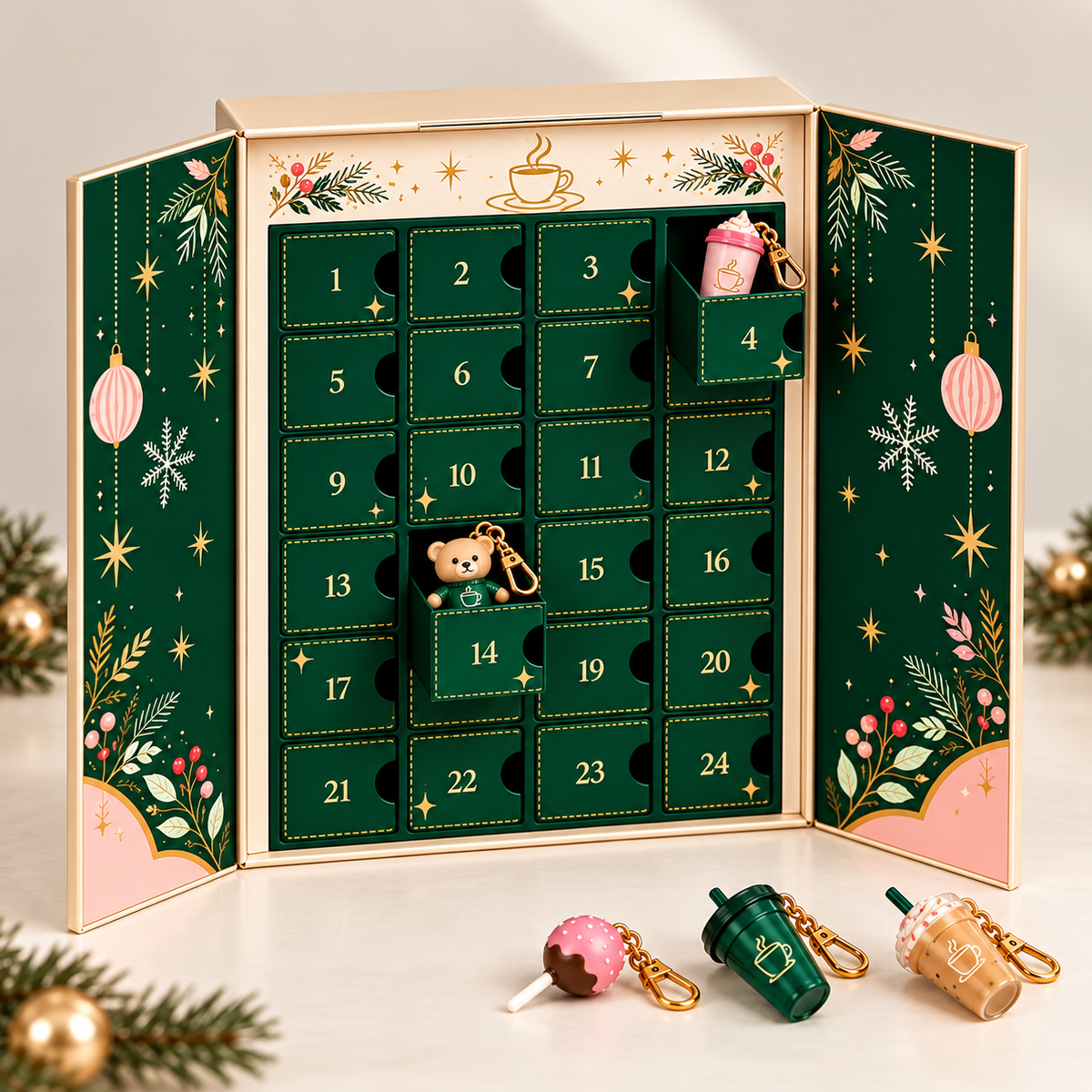 Coffee Cup Keyring Advent Calendar 2026 with 24 Minis – image 3