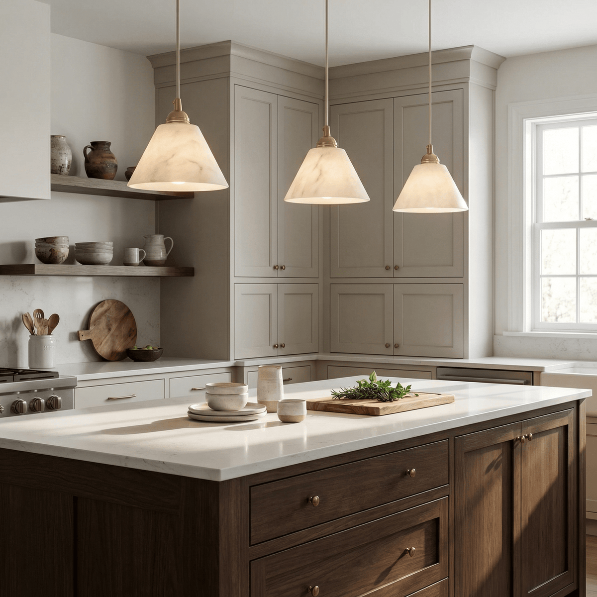 Mira Alabaster Cone Pendant Light - product detail 3