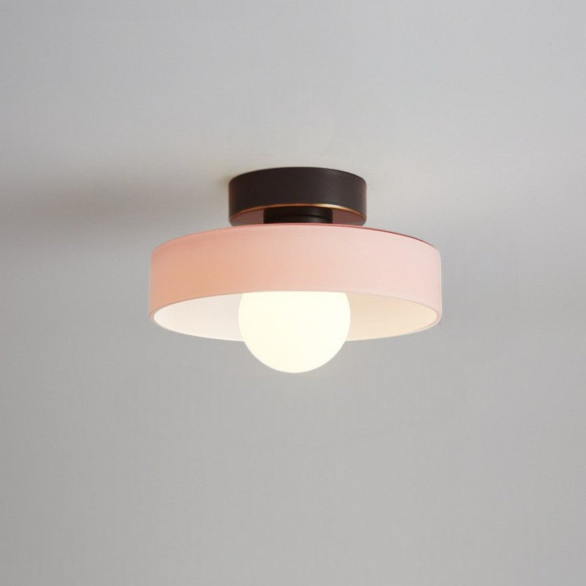 Bauhaus Glass Ceiling Light – Black/Pink