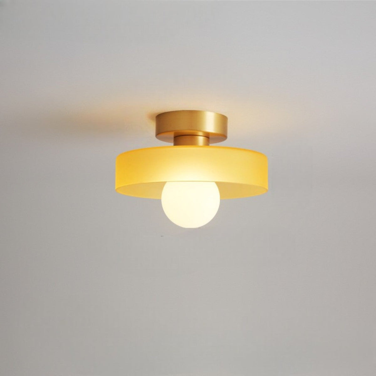 Bauhaus Glass Ceiling Light – Gold/Orange