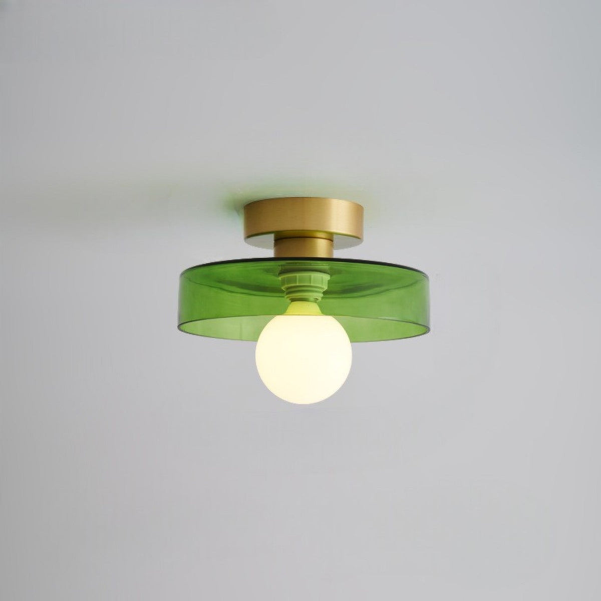 Bauhaus Glass Ceiling Light – Gold/Green