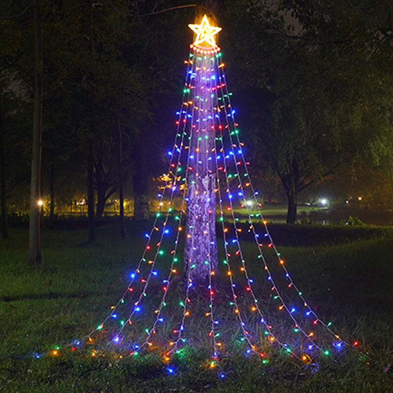 Solar String Lights with Star and Hanging Bulbs – product view