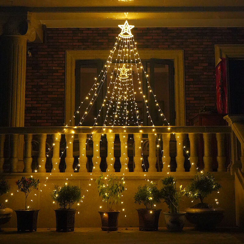 Solar String Lights with Star and Hanging Bulbs – product view