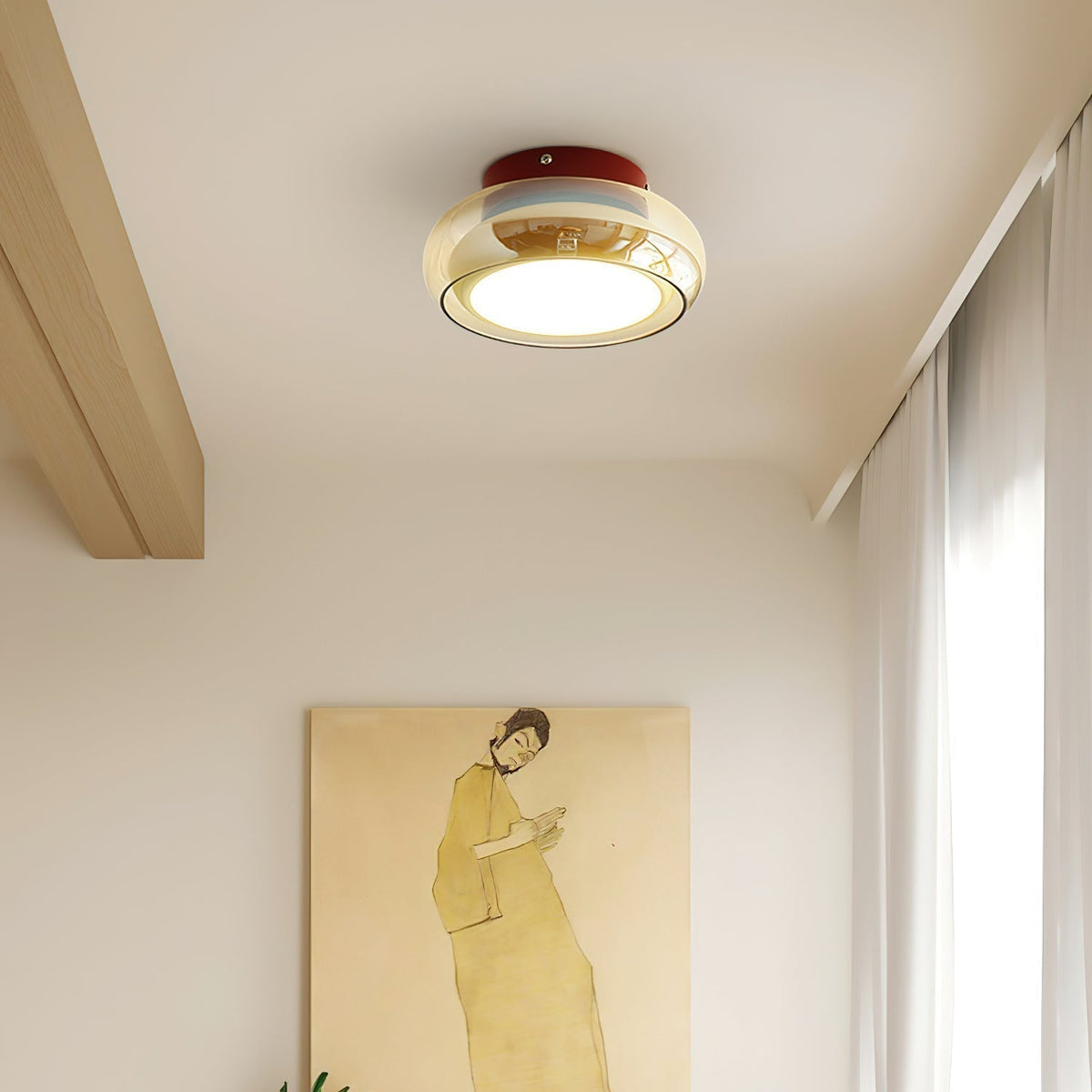 Retro Glass Surface-Mounted Ceiling Lamp – product view