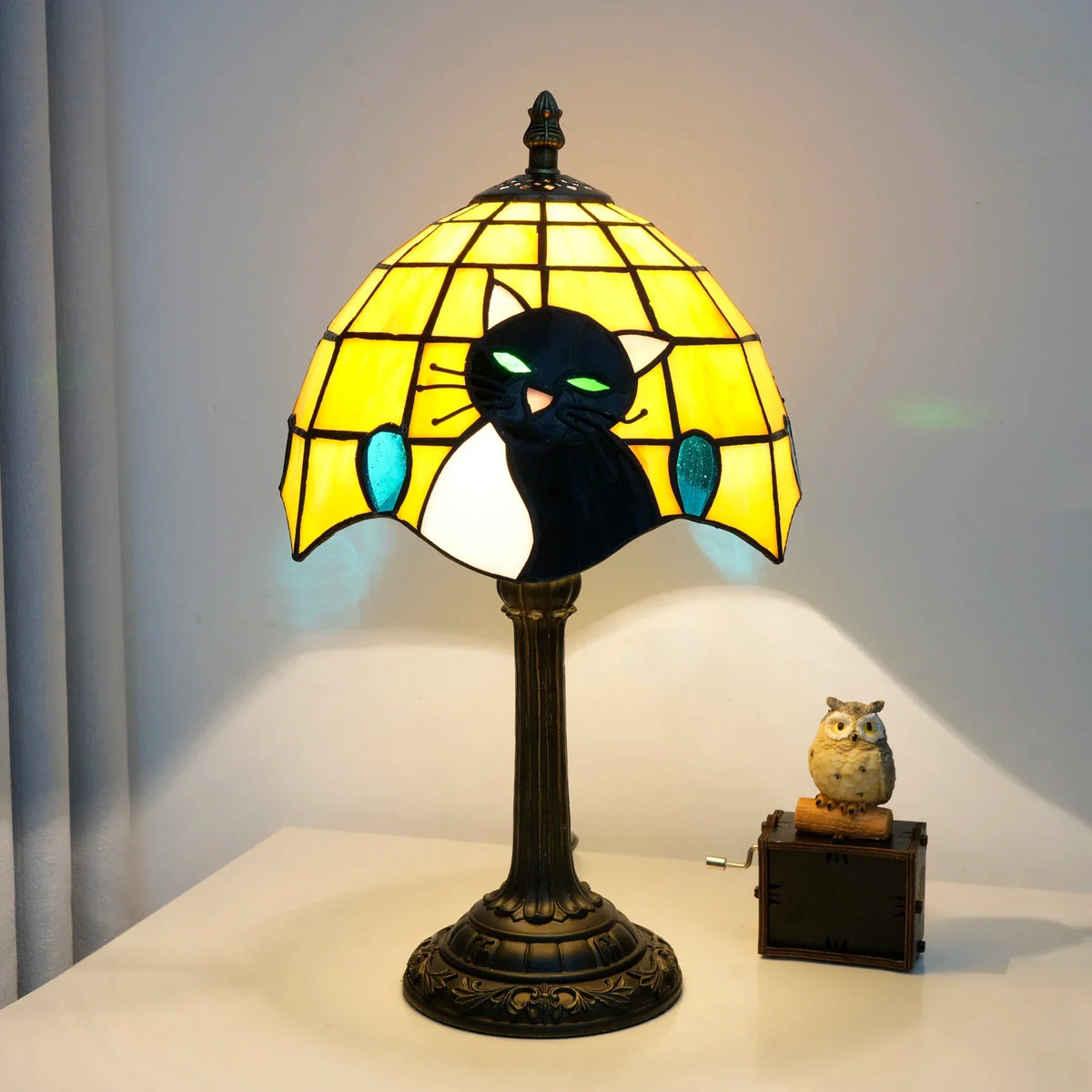 Cleo Cat Silhouette Glass Table Lamp - product detail 2