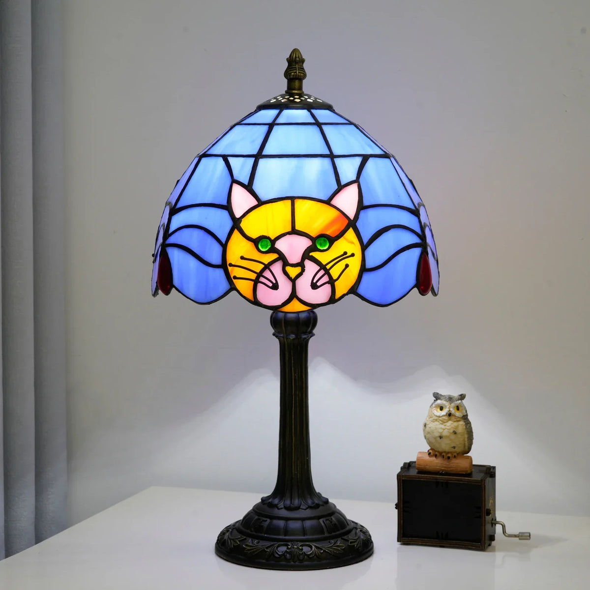 Cleo Cat Silhouette Glass Table Lamp