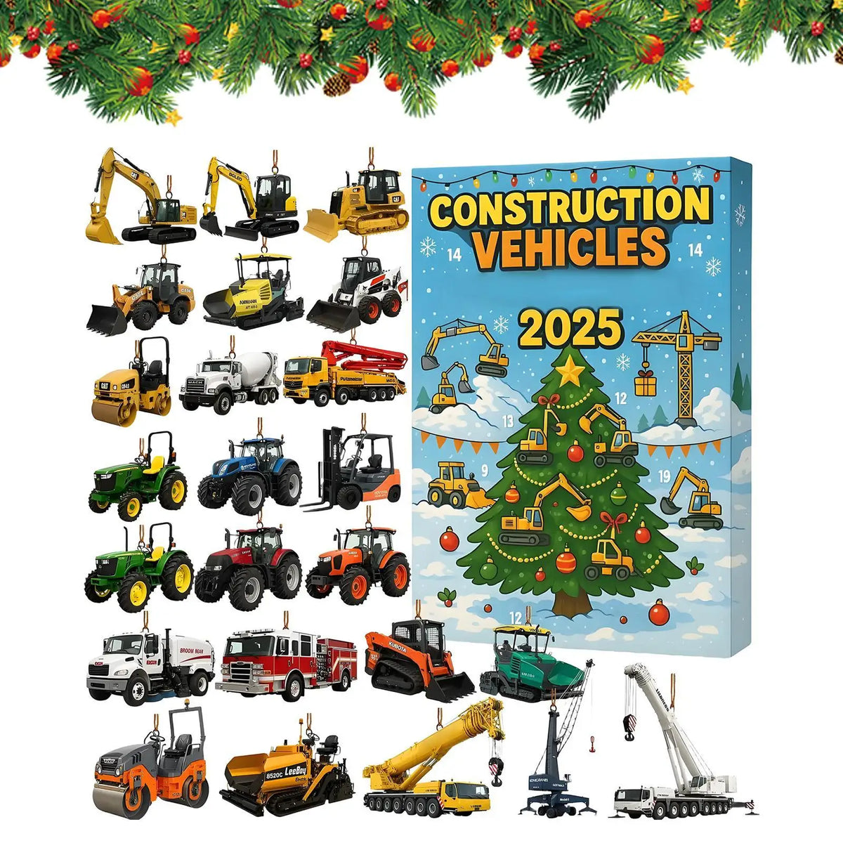 Excavator Advent Calendar 2026 with 24 Acrylic Ornaments – image 1