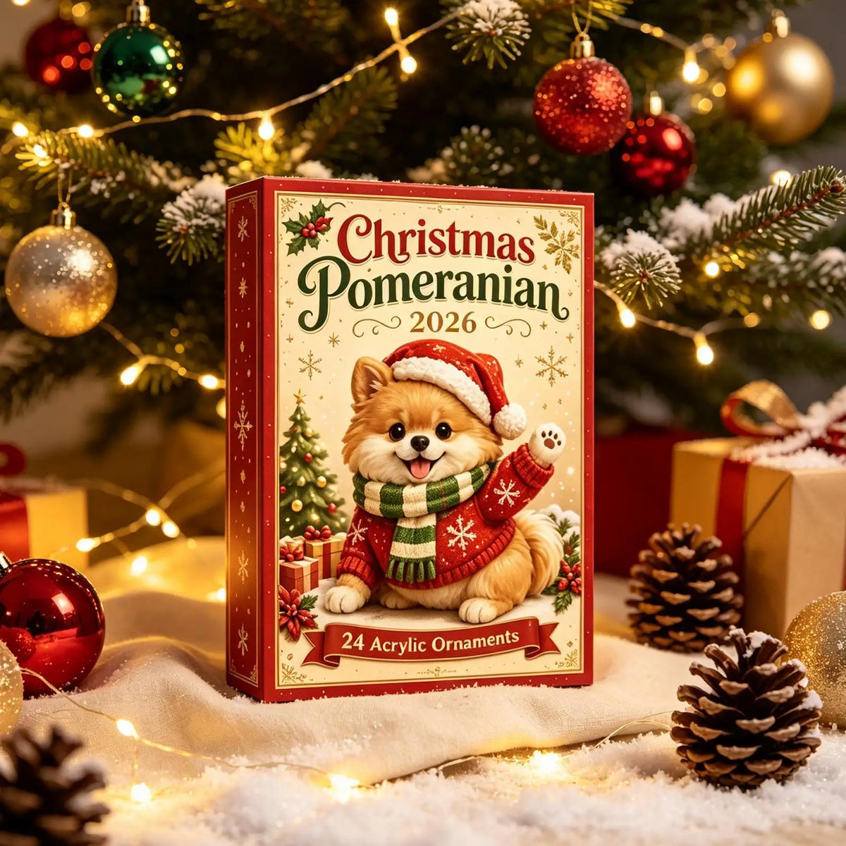 Pomeranian Advent Calendar 2026 with 24 Dog Ornaments – image 2