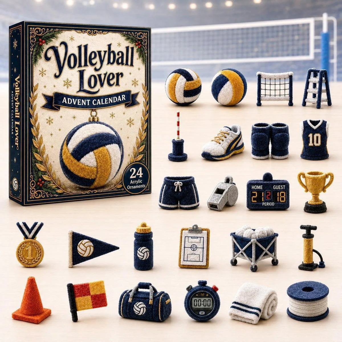 Sports Advent Calendar 2026 with 24 Acrylic Ornaments – Volleyball – image 15