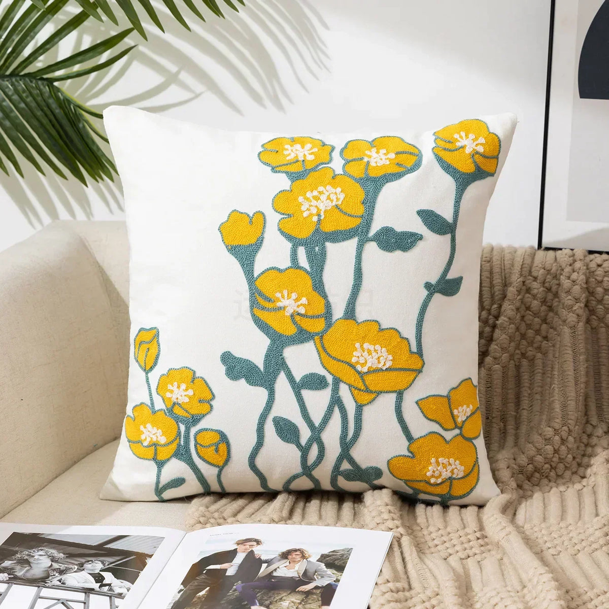 Bloomfield Embroidered Floral Cushion Cover - product detail 19