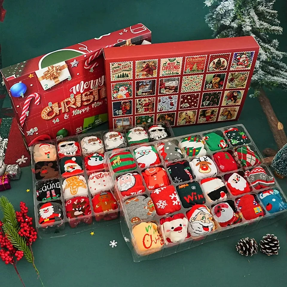 Christmas Socks Advent Calendar with 12 Pairs of Socks – image 1