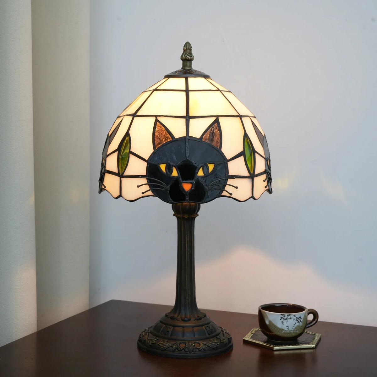 Cleo Cat Silhouette Glass Table Lamp - product detail 3