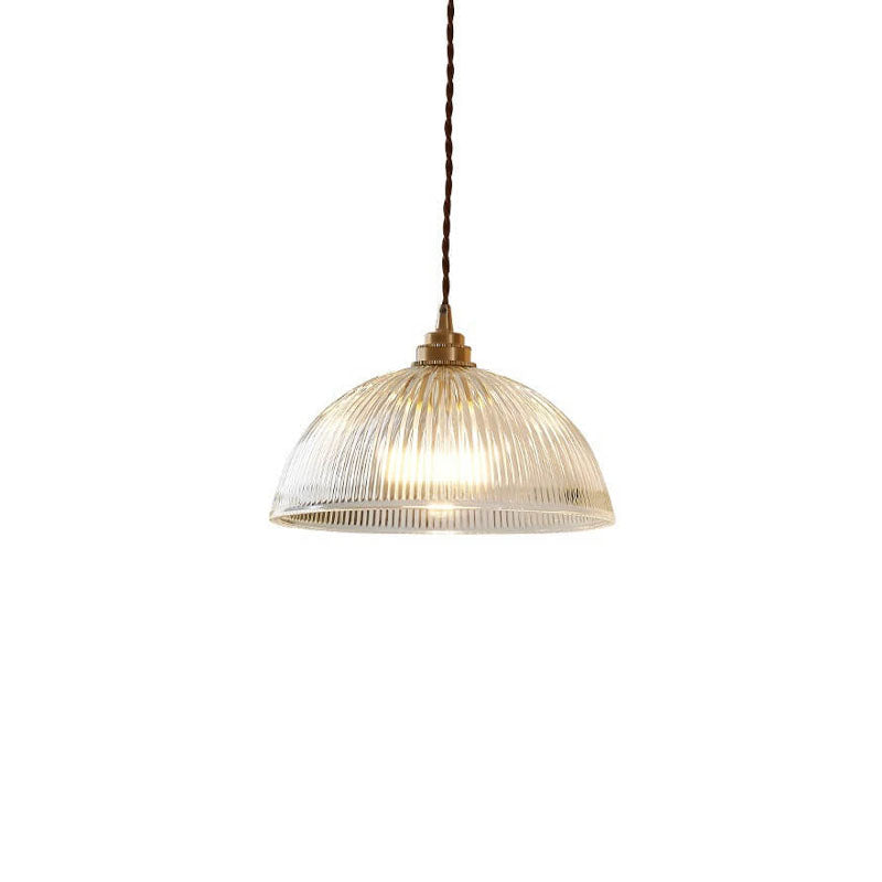 Ribbed Glass Dome Pendant Light – product view