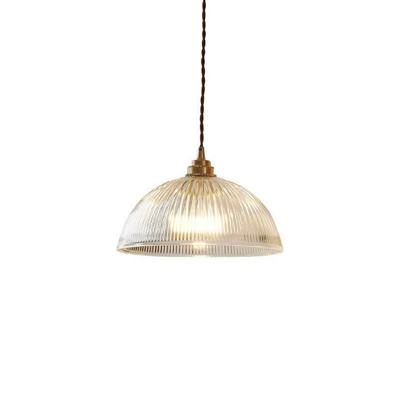 Ribbed Glass Dome Pendant Light – product view