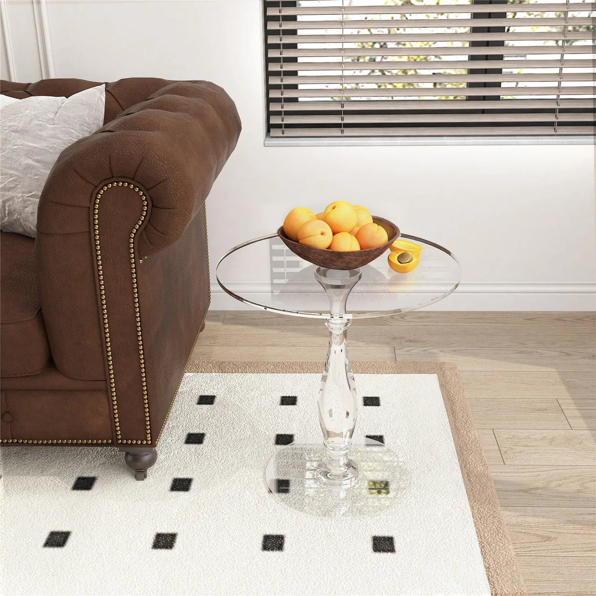 Acrylic Column Side Table