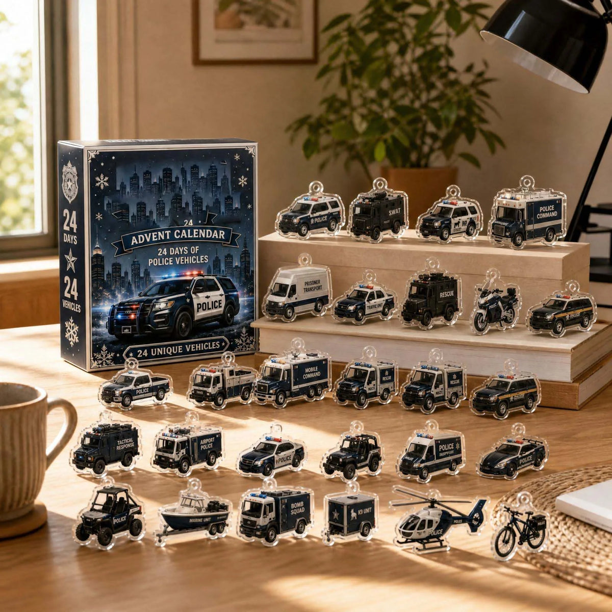 Police Car Advent Calendar 2026 with 24 Ornaments – image 4