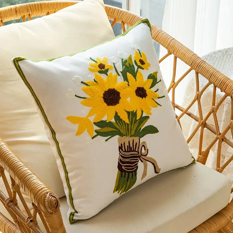 Embroidered Sunflower Cushion – Product view 8