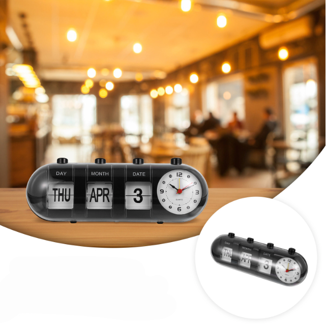 Daybook Analogue Calendar Desk Clock - product detail 2