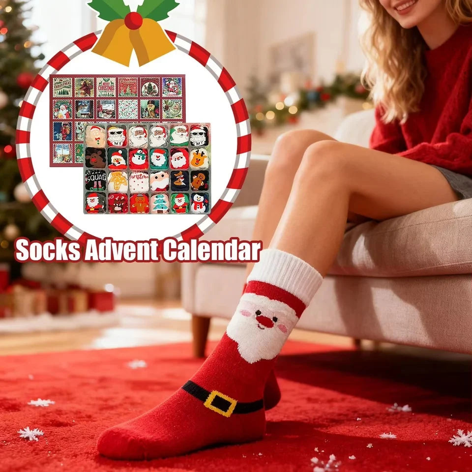 Christmas Socks Advent Calendar with 12 Pairs of Socks – image 3