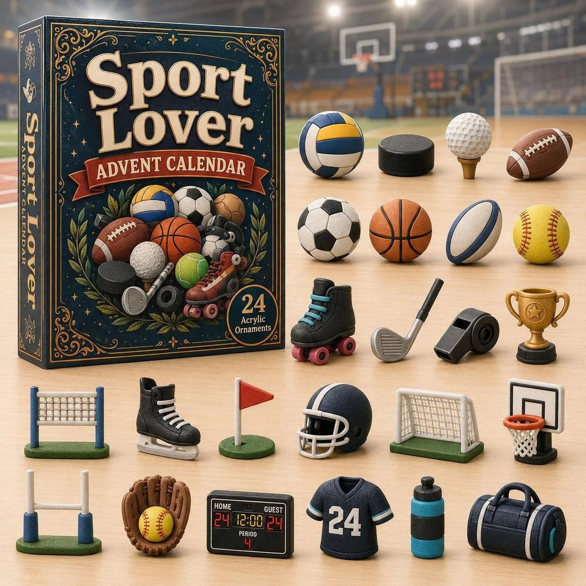 Sports Advent Calendar 2026 with 24 Acrylic Ornaments – Ball Sports A – image 9