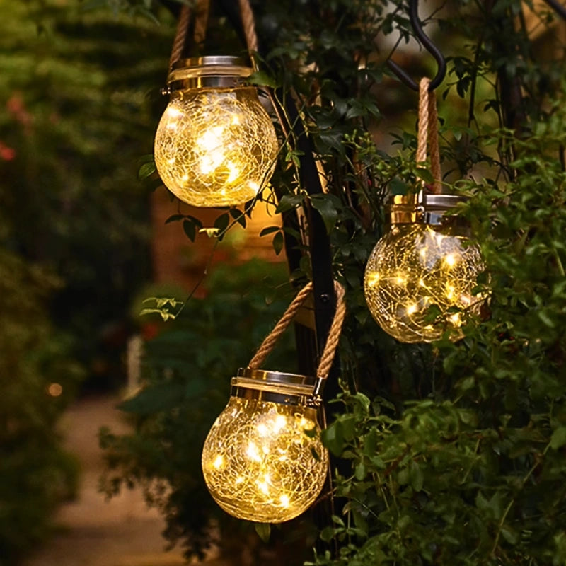 Solar Glass Globe Hanging Lantern – product view