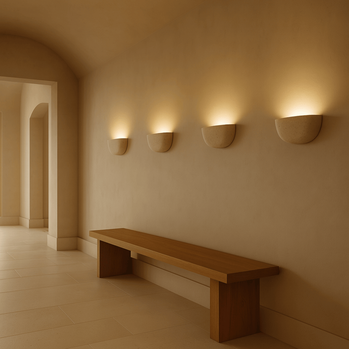 Wall Sconce with Semi-Circular Textured Housing – product view