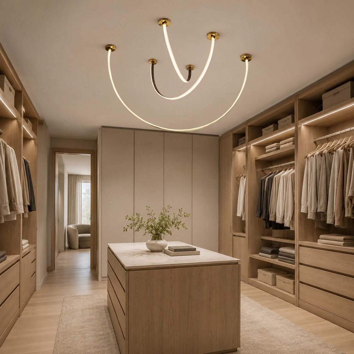 Curved-Arm LED Ceiling Light – product view